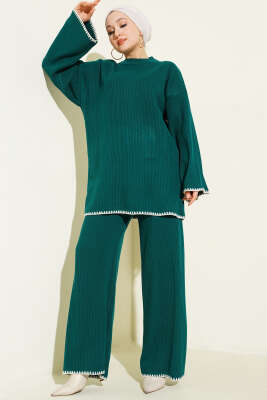 Çoban Dikişli Triko Tunik İkili Takım Nefti - KILIÇ TRİKO