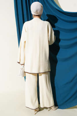 Çoban Dikişli Triko Tunik İkili Takım Taş - İkili Takım