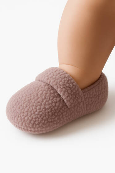 Çocuk Peluş Patik Gül Kurusu - Çocuk Çorap