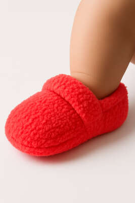 Çocuk Peluş Patik Nar Çiçeği - Çocuk Çorap