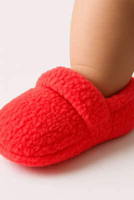 Çocuk Peluş Patik Nar Çiçeği - Çocuk Çorap