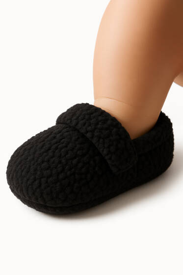 Çocuk Peluş Patik Siyah - Çocuk Çorap