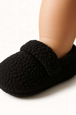 Çocuk Peluş Patik Siyah - Çocuk Çorap