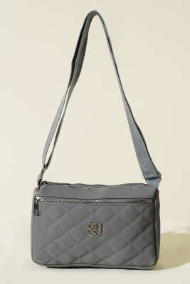 Çok Bölmeli Kapitone Omuz Çantası Füme - GÜZEL ÇANTA