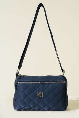 Çok Bölmeli Kapitone Omuz Çantası Lacivert - GÜZEL ÇANTA