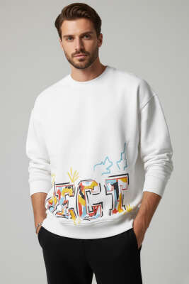 Correct Baskılı Üç İplik Erkek Sweatshirt - EKSİ BİR