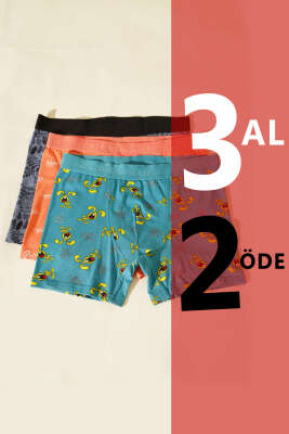 Cotboxer 3'lü Likralı Empirme Boxer Asorti 1 