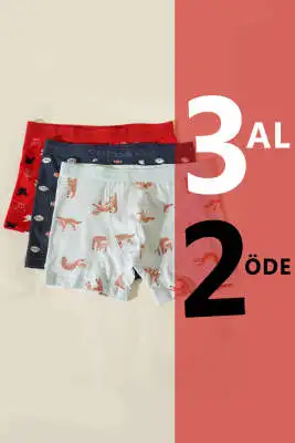 Cotboxer 3'lü Likralı Empirme Boxer Asorti 3 - Erkek Boxer