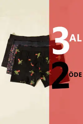Cotboxer 3'lü Likralı Empirme Boxer Asorti 4 