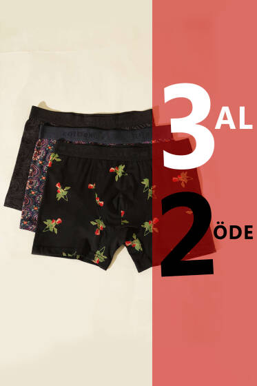 Cotboxer 3'lü Likralı Empirme Boxer Asorti 4 - Erkek Boxer