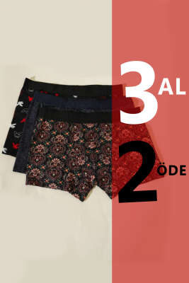 Cotboxer 3'lü Likralı Empirme Boxer Asorti 5 