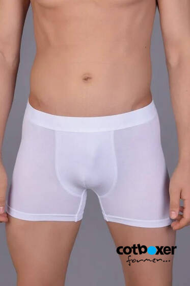 Cotboxer Modal Erkek Boxer Beyaz - Erkek Boxer