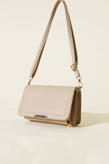 Cüzdan Detaylı Çanta Bej - Kol Çantası