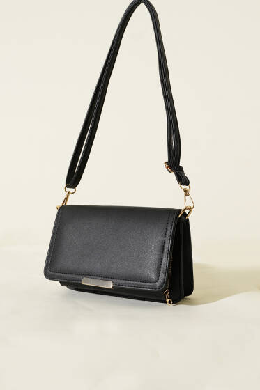 Cüzdan Detaylı Çanta Siyah - Kol Çantası