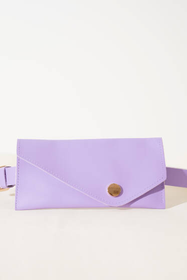 Cüzdanlı İnce Lila Kemer - Bel Çantası