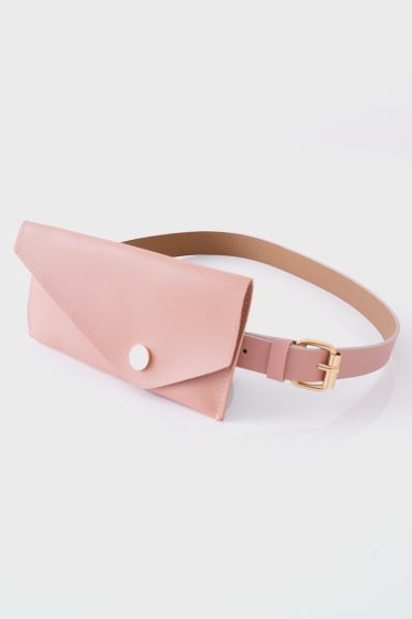 Cüzdanlı İnce Pudra Kemer - Bel Çantası