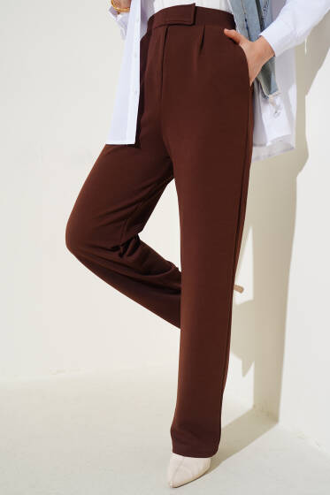 Dabıl Cırtlı Pantolon Kahve - Pantolon