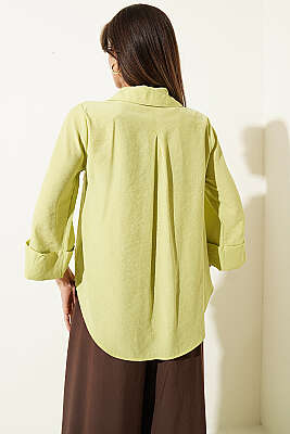 Dabıl Fakir Kol Salaş Gömlek Lime - Kadın Giyim Modelleri
