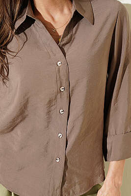 Dabıl Fakir Kol Salaş Gömlek Vizon - Kadın Giyim Modelleri