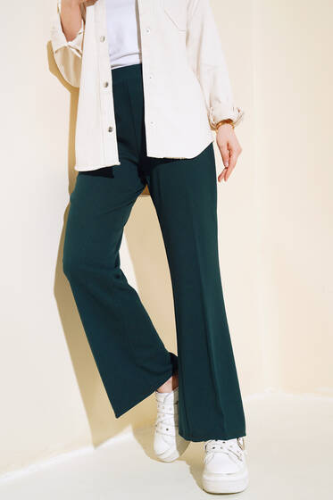 Dabıl İspanyol Paça Pantolon Zümrüt Yeşili - Pantolon