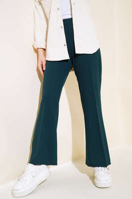 Dabıl İspanyol Paça Pantolon Zümrüt Yeşili - Yılın Fırsatı
