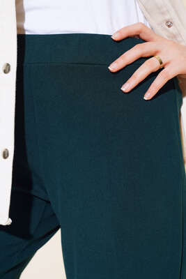 Dabıl İspanyol Paça Pantolon Zümrüt Yeşili - Yılın Fırsatı