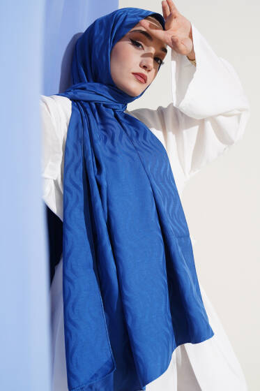 Dalga Desen İpeksi Jakar Şal Parlement - Başörtüsü