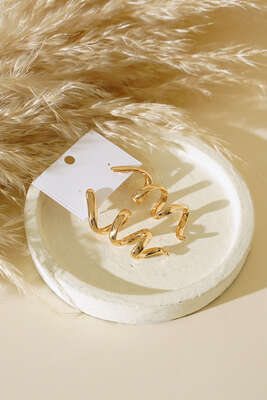 Dalga Model Küpe Gold - Küpe