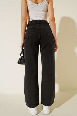 Dalga Sıra Taşlı Kot Pantolon Siyah - Kadın Giyim Modelleri