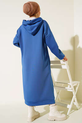 Dalgıç Kumaş Uzun Tunik Saks - Tunik