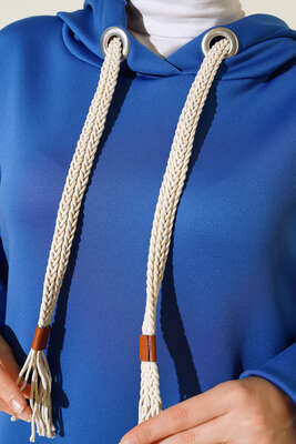 Dalgıç Kumaş Uzun Tunik Saks - Tunik