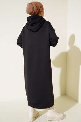 Dalgıç Kumaş Uzun Tunik Siyah - Tunik