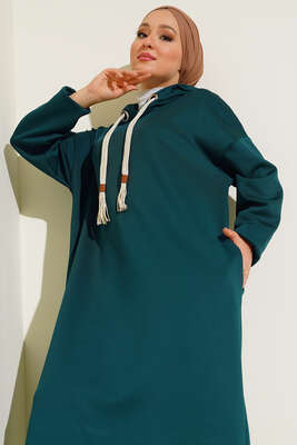 Dalgıç Kumaş Uzun Tunik Zümrüt - Tunik