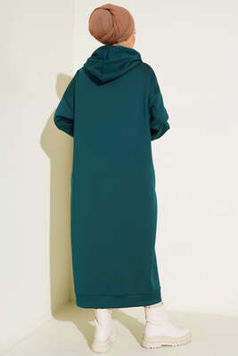 Dalgıç Kumaş Uzun Tunik Zümrüt - Tunik