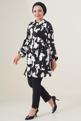 Damga Desen Siyah Tunik - Tunik