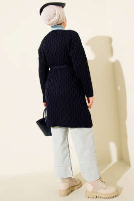 Damla Kabartmalı Triko Hırka Lacivert - Günün Seçilenleri