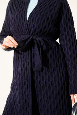 Damla Kabartmalı Triko Hırka Lacivert - Günün Seçilenleri