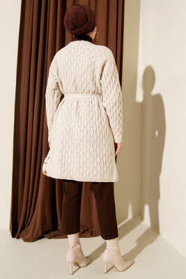 Damla Kabartmalı Triko Hırka Taş - Günün Seçilenleri