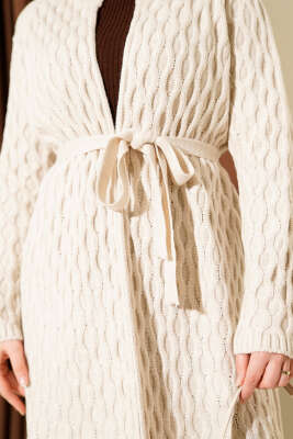 Damla Kabartmalı Triko Hırka Taş - Günün Seçilenleri