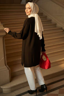 Damla Kabartmalı Yumoş Triko Tunik Siyah - 300-500 TL Ürünler