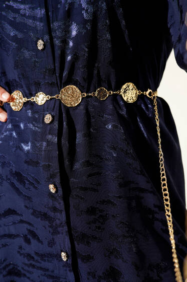 Damla Sembollü Zincir Kemer Gold - Zincirli Kemer