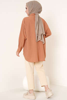 Damla Taş Süslemeli Gömlek Camel - Gömlek