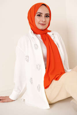 Damla Taş Süslemeli Gömlek Ekru 