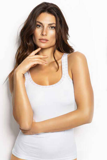 Dantel Askılı Atlet Beyaz - Kalın Askılı Atlet