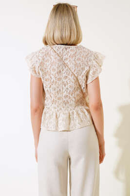 Dantel Bluz Bej - Kadın Giyim Modelleri