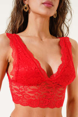 Dantel Bralet Kırmızı 