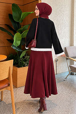 Dantel Detaylı Basic Tunik Siyah - Tunik