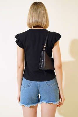 Dantel Detaylı Bluz Siyah - Kadın Giyim Modelleri