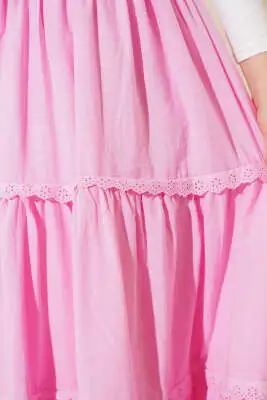 Dantel Detaylı Etek Pembe - Etek