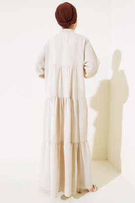 Dantel Detaylı Kat Kat Elbise Taş - Tesettür Elbise